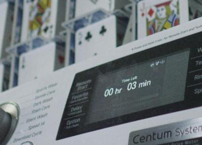 ثبت رکورد گینس با ساختن خانه ای از کارت ها روی ماشین لباسشویی بدون لرزش الی جی