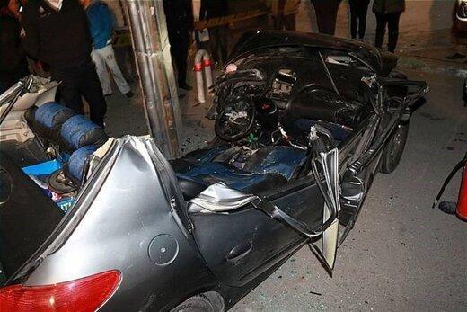 ببینید ، سقوط عجیب و مرگبار پژو 207 از پل صدر تهران